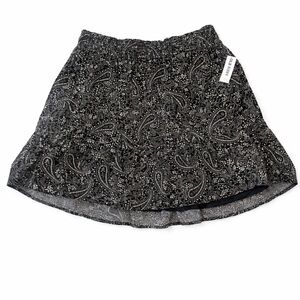Old Navy Paisley Skirt Black White Size L NWT